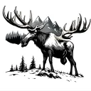moose antler points are mountains tattoo design idea