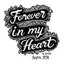 Forever in my heart written in cursive with septemebr 9,1970 in roman numerals on the forearm tattoo design idea