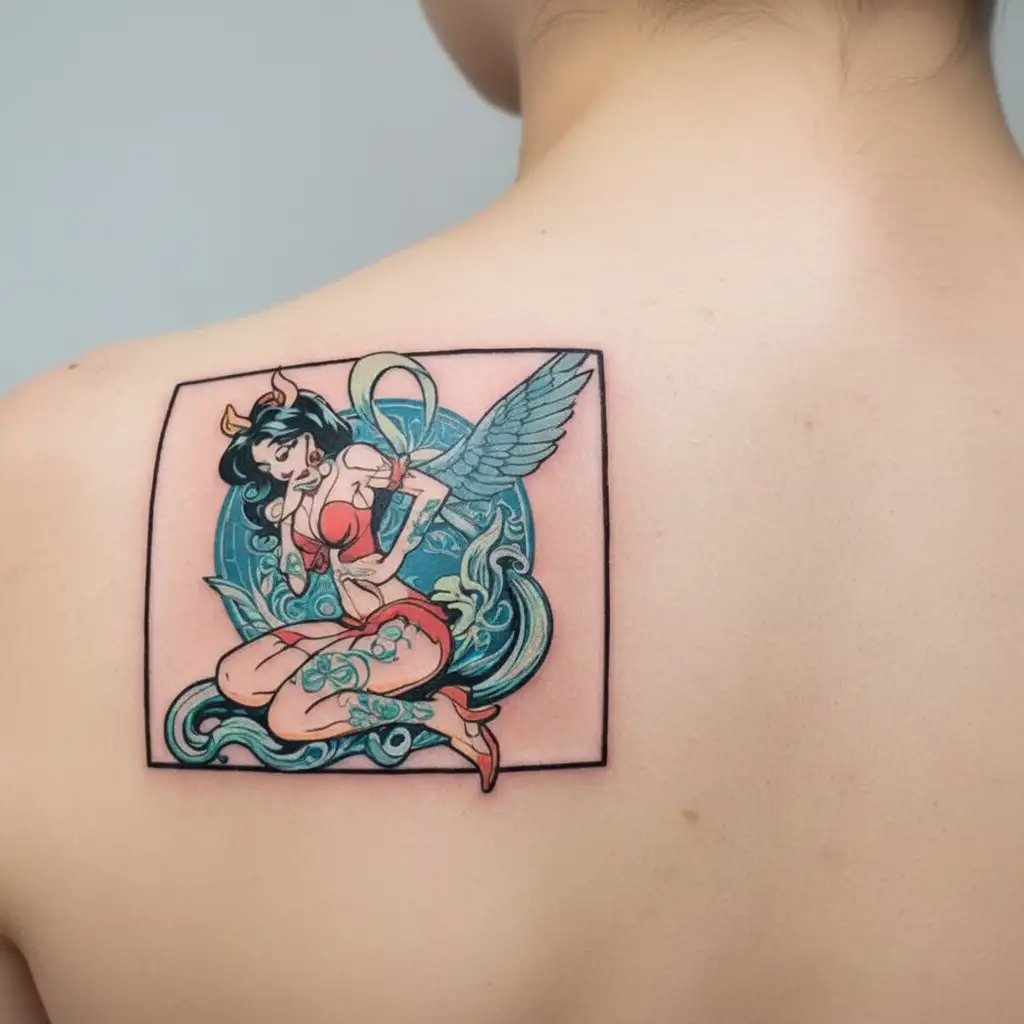 nsfw disney characters nude pin up tattoo design idea