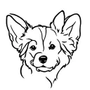 abstract corgi and goldendoodle heads tattoo design idea