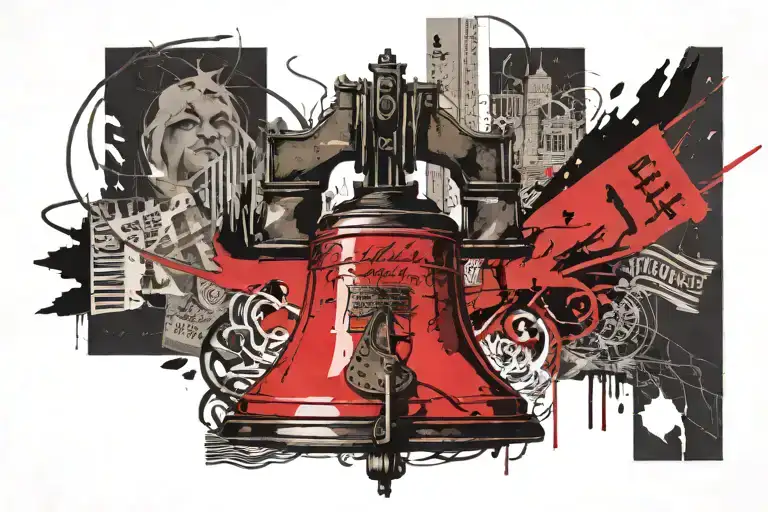 liberty bell and constitution we the people tattoo design idea