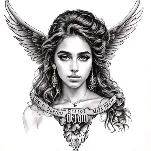 "Ellie Gray Bejarano" "Ellie Gray Bejarano" Angle Banner tattoo design idea