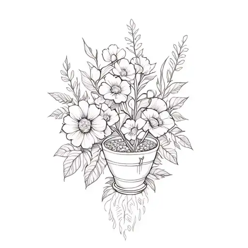 memorial tattoo for my grandma who was a teacher and loved to garden tattoo design idea