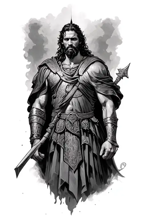 biblical warrior Gideon led his men tattoo design idea