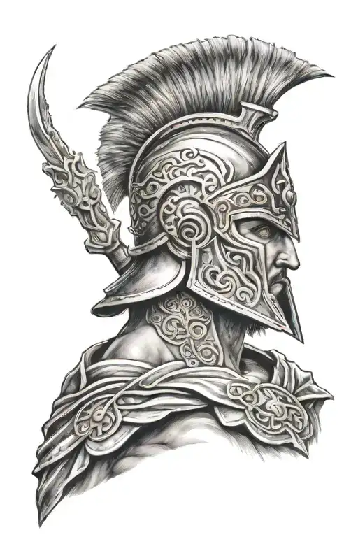 Ares Greek god tattoo design idea