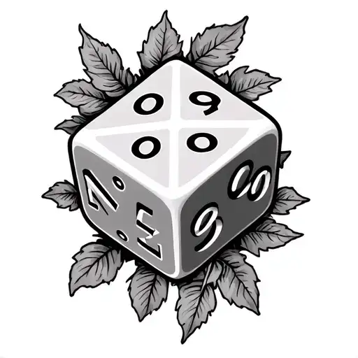ivy D20 dice tattoo design idea