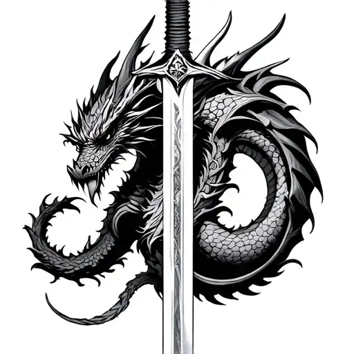 Sword Dragon Slayer tattoo design idea