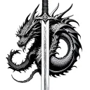 Sword Dragon Slayer tattoo design idea