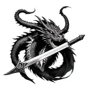 Sword Dragon Slayer tattoo design idea