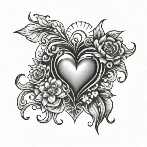 Sunshine hearts one soul tattoo design idea