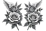 my mercy prevails over my wrath over a roses intertwined tattoo design idea