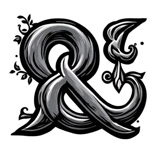 ampersand stylized tattoo design idea