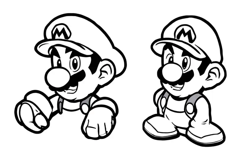 mario bros caracter tattoo design idea