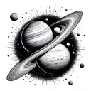 planets space love science tattoo design idea
