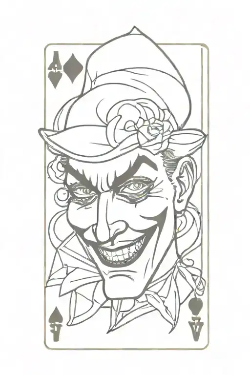 Playing card joker tattoo design idea