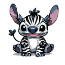 stitch, scrump, zebra pattern incorporating elements tattoo design idea