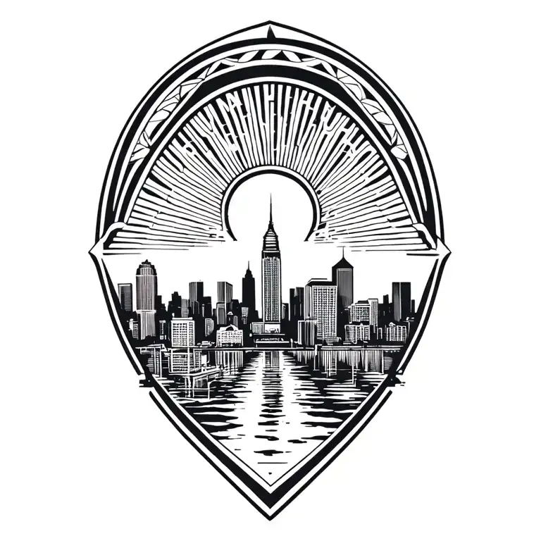 Nashville and Chicago skyline tattoo design idea