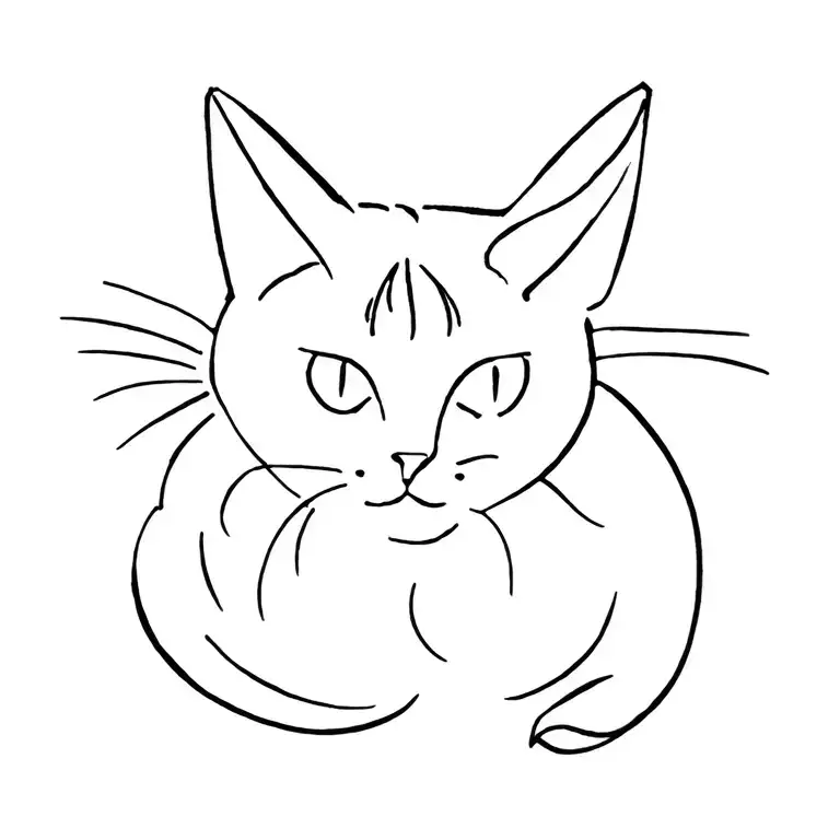 Cat Silhouette tattoo design idea