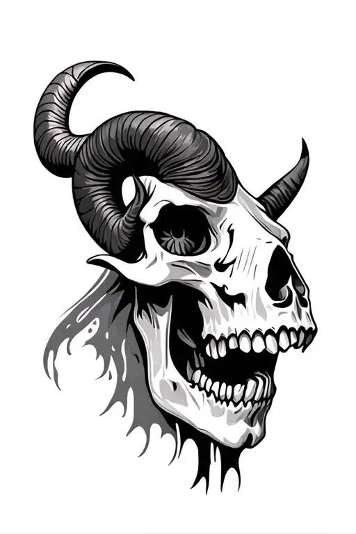 Skull Ram tattoo design idea