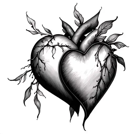 heart intertwined 1989 1999 tattoo design idea