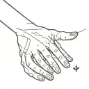 dog touching woman hand with paw tattoo design idea