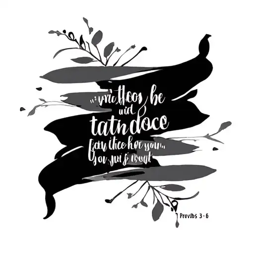 minimal bible verse proverbs 3:5-6 tattoo design idea