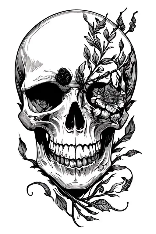 skull hand tattoo design idea