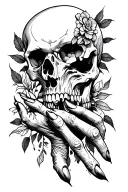skull hand tattoo design idea