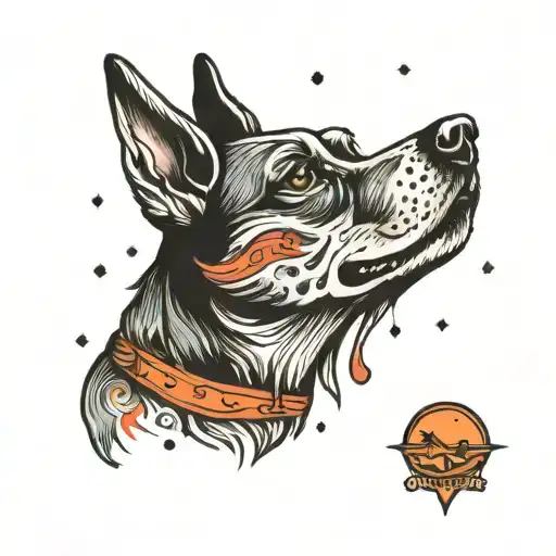 comet dog tattoo design idea