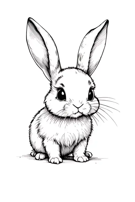 cute bunny tattoo design idea