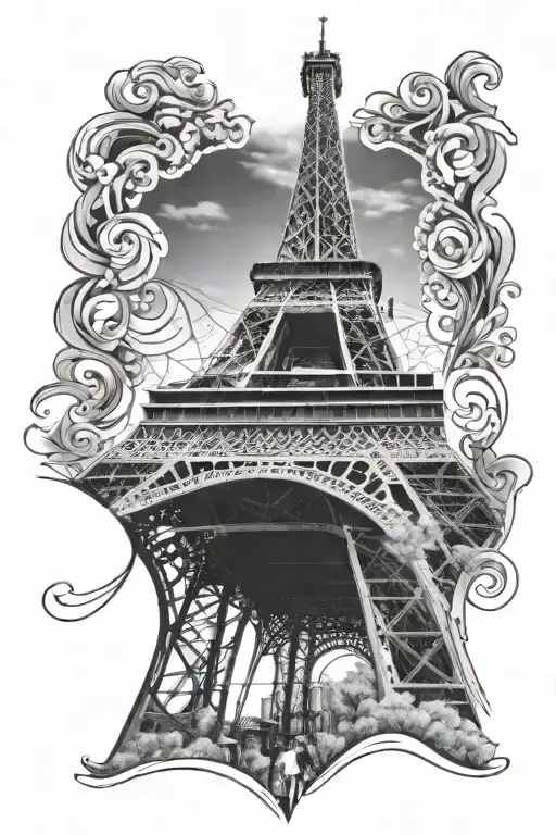 Eiffel tower tattoo design idea