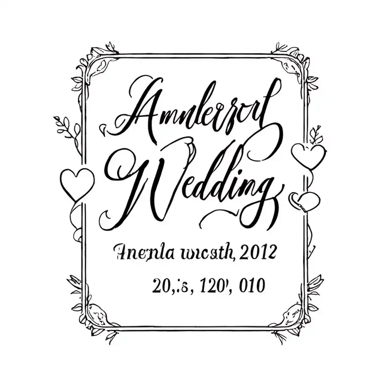 wedding anniversary date tattoo design idea