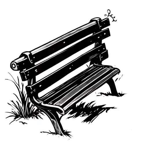park bench facing forward tattoo design idea