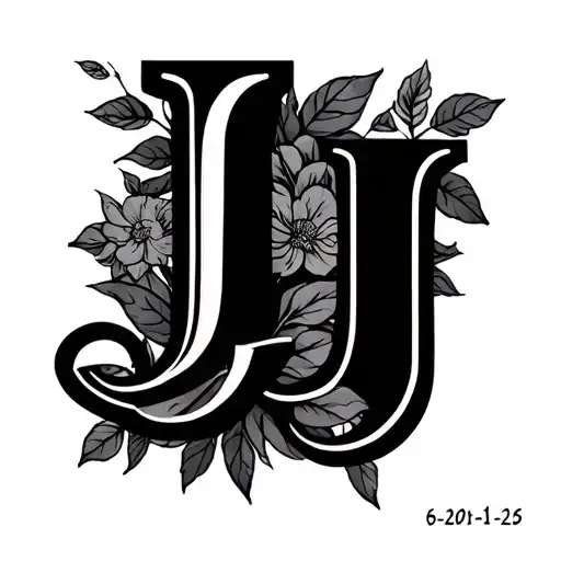 initials JJ with dates 5-20-16 & 6-18-25 tattoo design idea