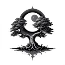 poison tree growing tattoo design idea
