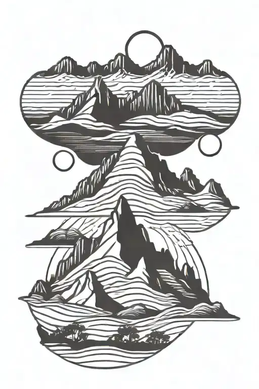 Desert Mountain range tattoo tattoo design idea