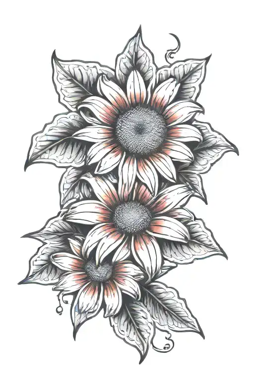 Red Gerber Daisy flower, dog paw, Clive, 2011 tattoo design idea