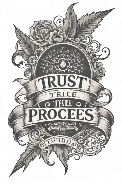 trust the process written inside surrounded tattoo design idea