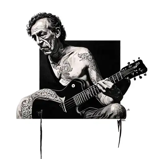 picasso's old guitarist as a tattoo tattoo design idea