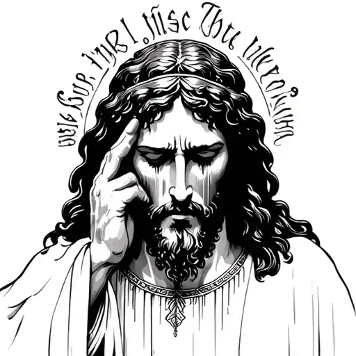 "John 11:35" Jesus weeping tattoo design idea