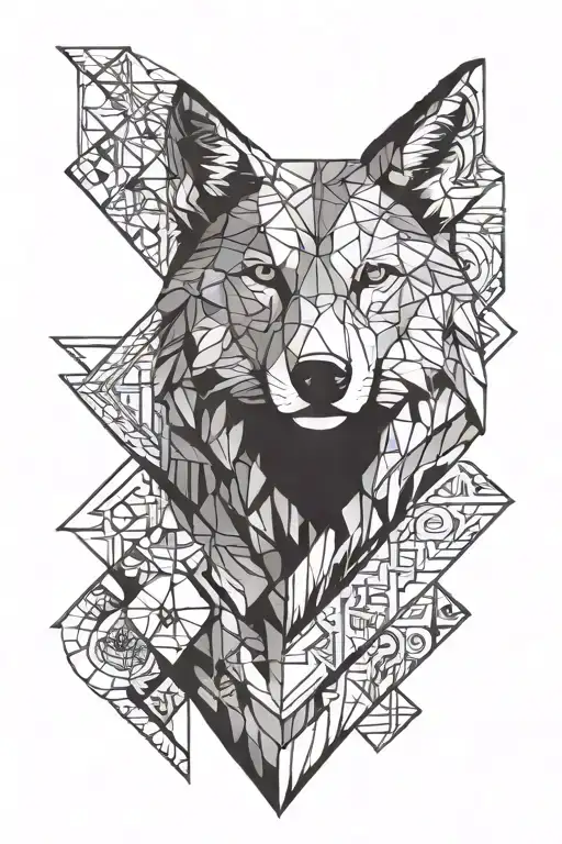 Nordic with wolf  tattoo design idea