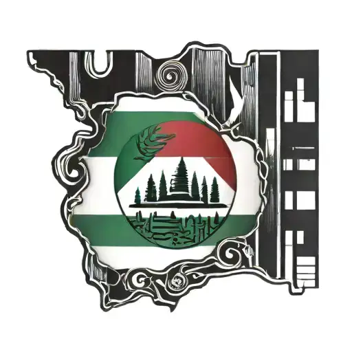 kufiya lebanon flag palestine flag heart made tattoo design idea