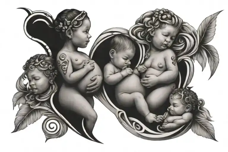 4 healthy babies one miscarriage pregnancy loss tribal tattoo tattoo design idea