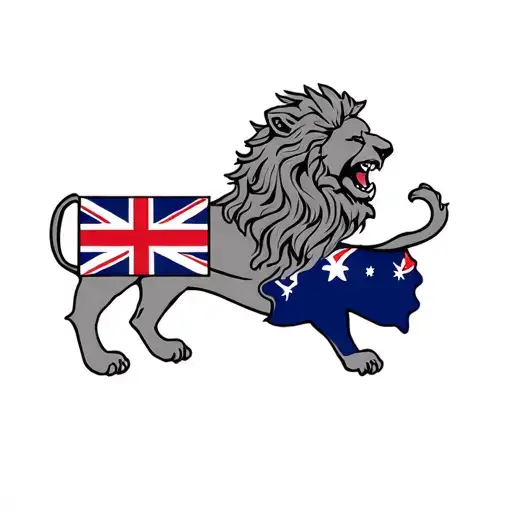 Czech lion with Australian flag tattoo design idea
