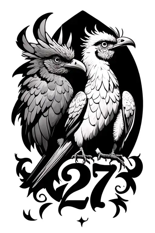 Liverbird and the number 27 with Arthur and Millie incorporated within  tattoo design idea