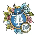 feminine los angeles dodgers logo tattoo design idea