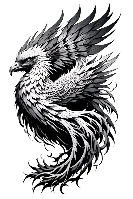 Phoenix Tree of Life tattoo design idea