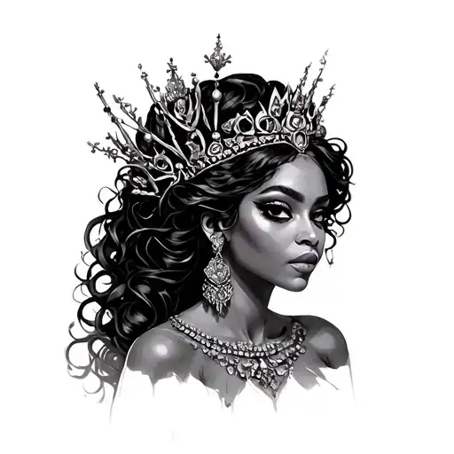 black woman fey queen tattoo design idea