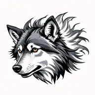 simple wolf head tattoo design idea