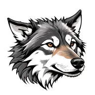 simple wolf head tattoo design idea